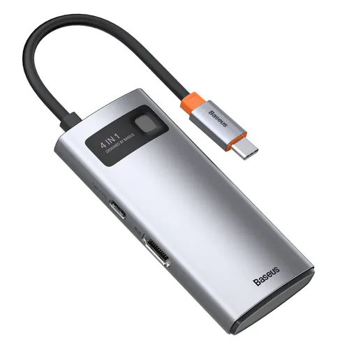 Baseus Metal Gleam Series 4-in-1 Multifunctional Type-C HUB Docking Station Space Gray