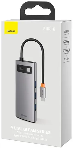 BASEUS Metal Gleam Series 5 In 1 Multifunctional Type-C Hub CAHUB-CX0G