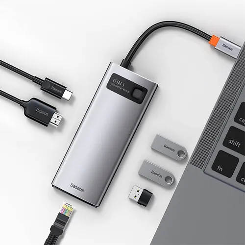 Baseus Metal Gleam Series 6-in-1 Multifunctional Type-C Hub Adapter