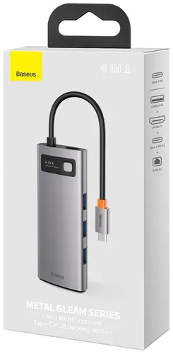 BASEUS Metal Gleam Series 6 In 1 Multifunctional Type-C Hub CAHUB-CW0G