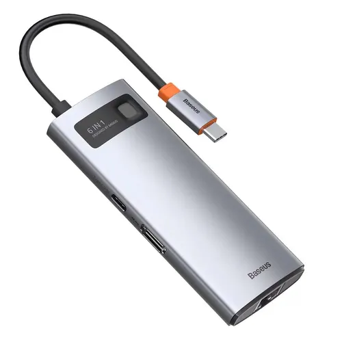 Baseus Metal Gleam Series 6-in-1 Multifunctional Type-C HUB Docking Station
