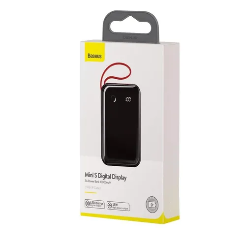 BASEUS Mini S Digital Display 3A Power Bank 10000mAh (With IP Cable) Black PPXF-B01