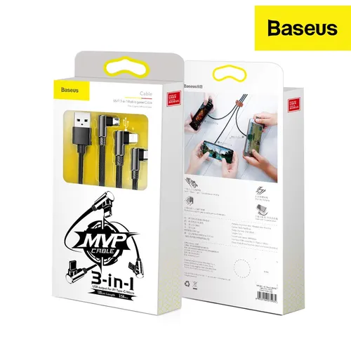 BASEUS MVP Cable 3 In 1 USB Output For iPhone + Type-C + Micro 3.5A Max 1.2M CAMLT-WZ01