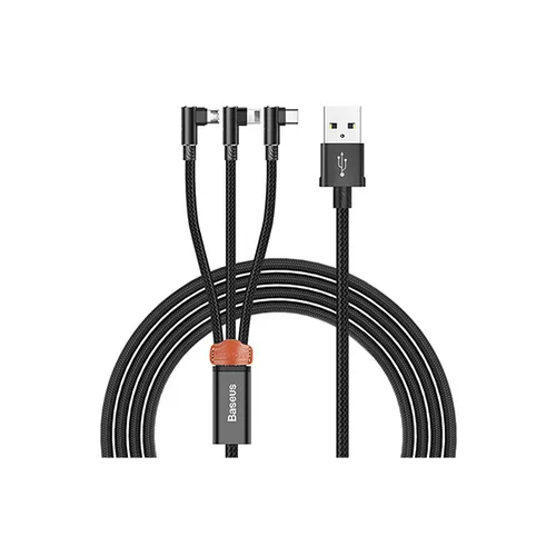 BASEUS MVP Cable 3 In 1 USB Output For iPhone + Type-C + Micro 3.5A Max 1.2M CAMLT-WZ01