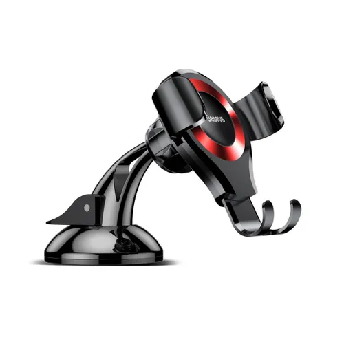 Baseus Osculum Gravity Car Mount Dashboard Windshield Phone Bracket Holder Red + Black