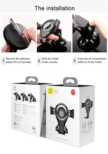 BASEUS Osculum Type Gravity Car Mount Black