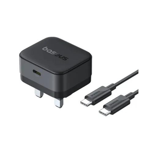 Baseus Palm 20W Type-C Fast UK Charger with Type-C to Type-C 60W Cable