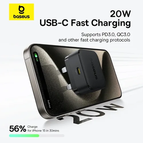 Baseus Palm 20W USB-C Charger with Type-C to Type-C Cable