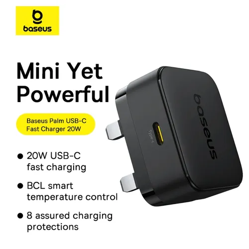Baseus Palm 20W USB-C UK 3 Pin Fast Charger