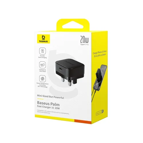 Baseus Palm 20W USB-C UK 3 Pin Fast Charger
