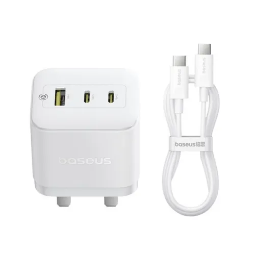 Baseus Palm 65W USB-C +2 - USB-A +1 UK Fast Charger With USB-C to USB-C Cable
