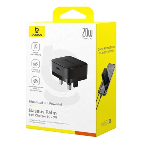Baseus Palm Fast Charger 1C 20W UK Cluster Black – P1011160C113-00