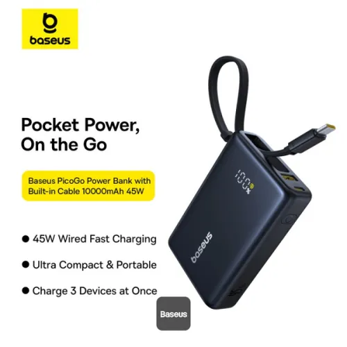 Baseus PicoGo 10000mAh Digital Display 45W Fast Charge Power Bank