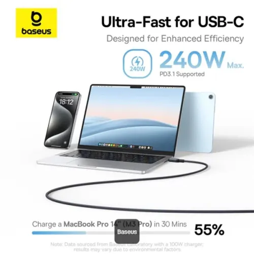 Baseus PicoGo 240W Type-C to Type-C Magnetic Liquid Silicone Fast Charging 1M Cable