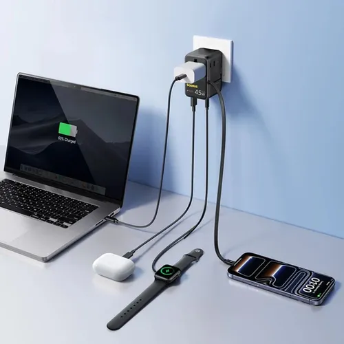 Baseus Picogo 45W 6-in-1 Universal Travel Adapter with Retractable Cable