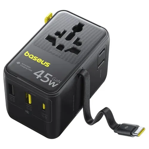 Baseus Picogo 45W 6-in-1 Universal Travel Adapter with Retractable Cable