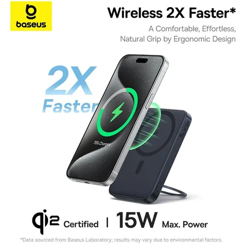 Baseus PicoGo Qi2 20W 5000mAh Magnetic Power Bank with Rotatable Stand