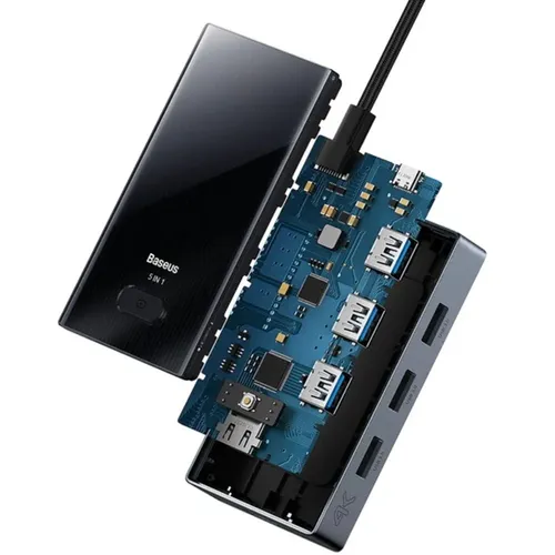 Baseus PioneerJoy 5-Port Type-C to HDMI 4K@60Hz*1+USB3.0*3+PD*1 Hub Adapter