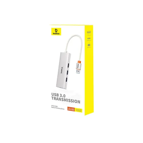 Baseus Portal Joy Series 4 in 1 USB 3.0 x 3+ RJ45 x 1 USB-A Hub Adapter