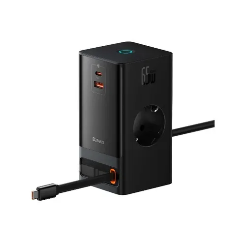 Baseus PowerCombo 65W 2AC+1U+1C+Retractable-C Digital PowerStrip with 1.5m Power Cord EU