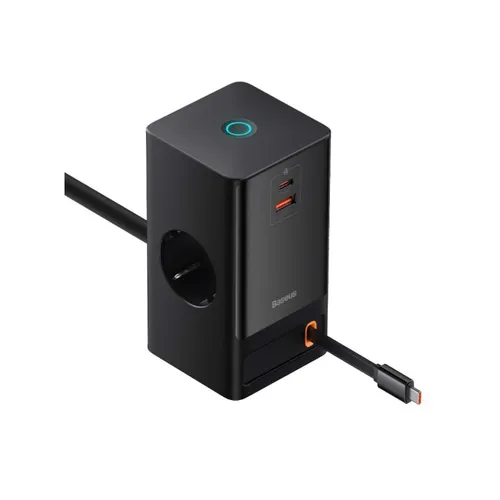 Baseus PowerCombo 65W 2AC+1U+1C+Retractable-C Digital PowerStrip with 1.5m Power Cord EU