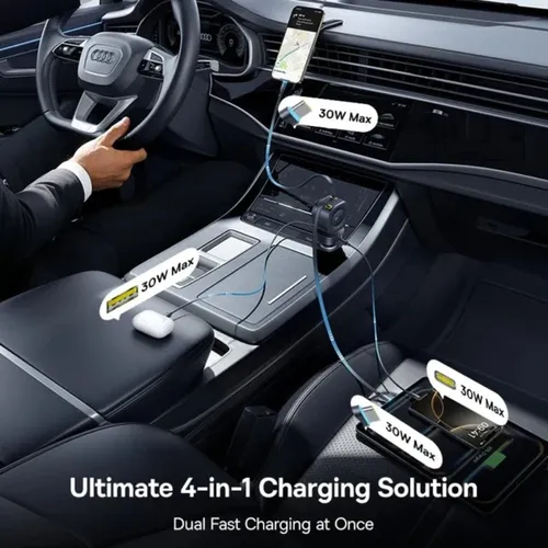 Baseus PrimeTrip VR2 Max Car Charger with Retractable 3C+U 240W Cable