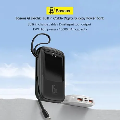 Baseus Qpow 15W Digital Display 10000mAh Power Bank with Type-C Cable