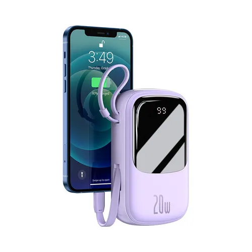 Baseus Qpow Digital Display 20W 20000mAh Quick Charge Power Bank with Lightning Cable