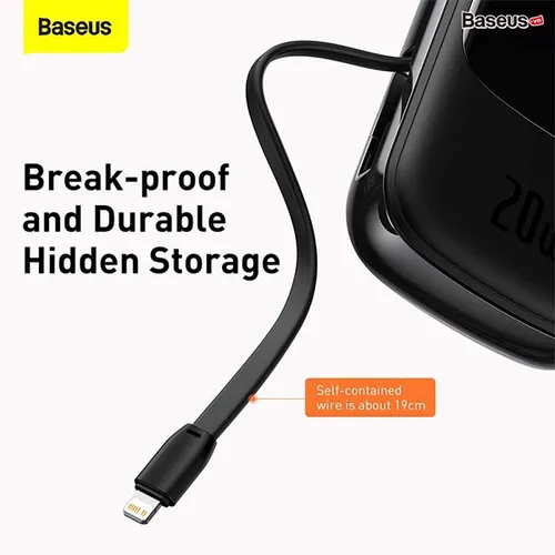 Baseus Qpow Pro Digital Display 20W Quick Charge 10000mAh Power Bank with Lightning Cable