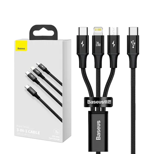 Baseus Rapid Series 3-in-1 Fast Charging Cable (20W, 1.5m)