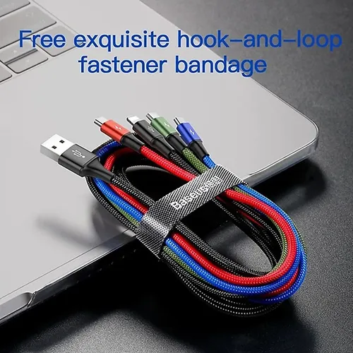 Baseus Rapid Series 4-in-1 3.5A USB to 2 x Lightning +Type-C + Micro Charging Cable