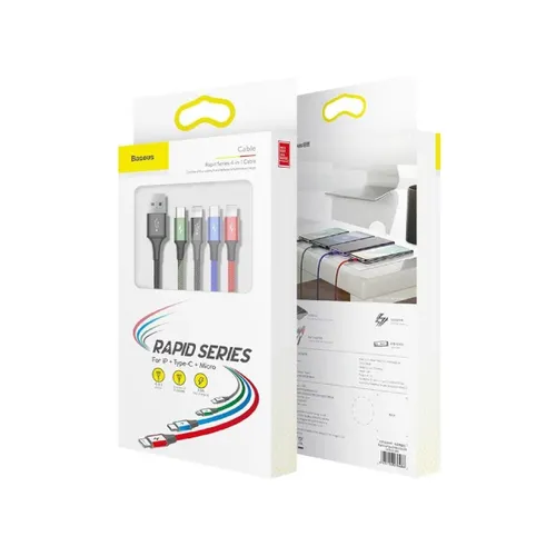 Baseus Rapid Series 4-in-1 Data And Charging Cable - 1.2m - Black
