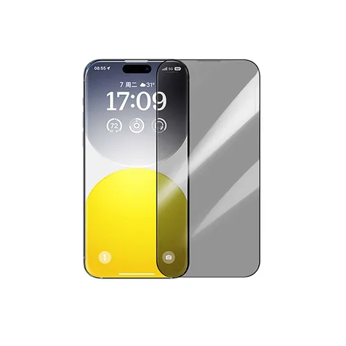 Baseus Sapphire Series Privacy Tempered Glass Screen Protector with Built-in Dust Filter for iPhone 15