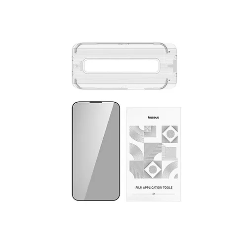 Baseus Sapphire Series Privacy Tempered Glass Screen Protector with Built-in Dust Filter for iPhone 15