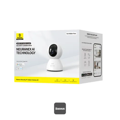 Baseus Security P1 Indoor 3K Wi-Fi Camera AI Detection 360° Pan Night Vision