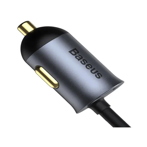 Baseus Share Together car charger with extension cord, 3x USB, USB-C, 120W (gray) CCBT-B0G
