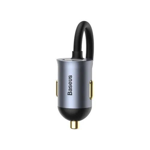 Baseus Share Together car charger with extension cord, 3x USB, USB-C, 120W (gray) CCBT-B0G