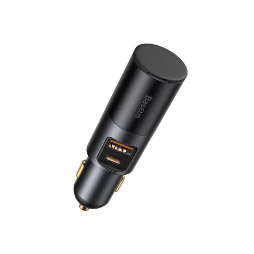 Baseus Share Together Fast Charge Car Charger with Lighter Expansion Port USB + USB-C 120W Gray - CCBT-C0G
