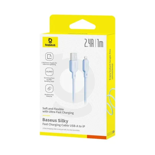 Baseus Silky USB To Lightning 2.4A 1m Charging Cable Blue P10377702313-00