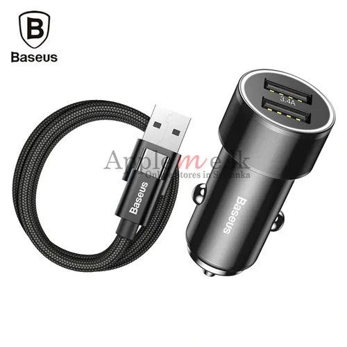 Baseus Small Screw 3.4A Dual-USB iPhone Car Charging Set