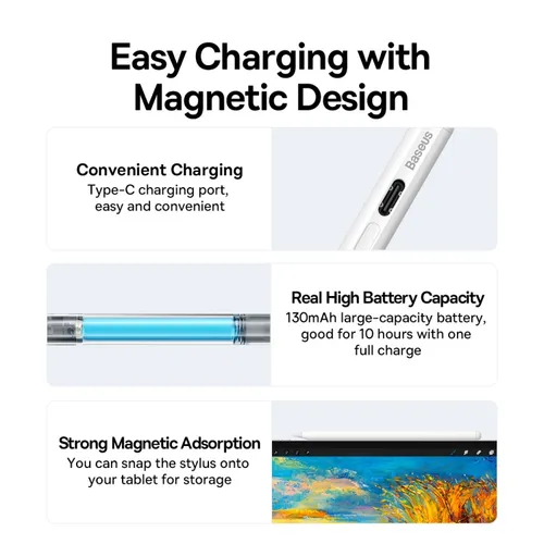 Baseus Smooth Writing Active Stylus with Led Indicator (With Palm – Rejection)
