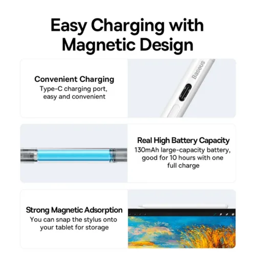 Baseus Smooth Writing Capacitive LED Stylus – Active + Passive Version