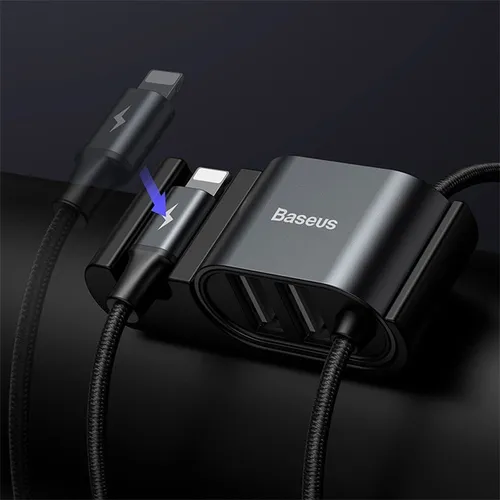 Baseus Special Data Cable for Car Backseat Lightning + Dual USB Hub