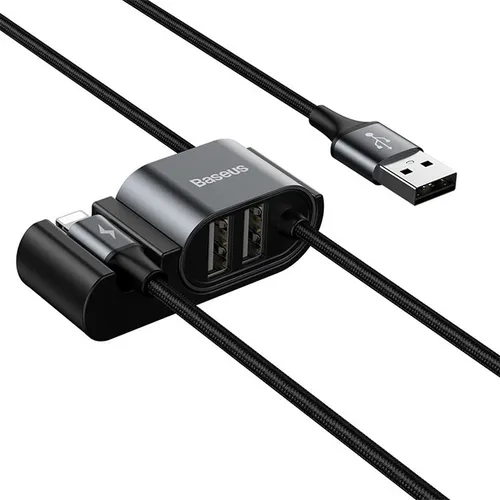 Baseus Special Data Cable for Car Backseat Lightning + Dual USB Hub