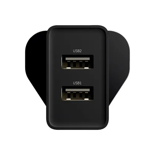 Baseus speed Mini Black Dual USB Travel Charger 10.5W (UK Plug) CCXJ0100301