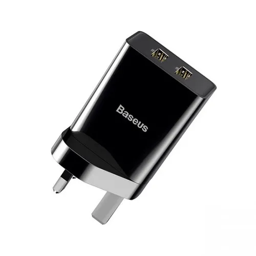 Baseus speed Mini Black Dual USB Travel Charger 10.5W (UK Plug) CCXJ0100301
