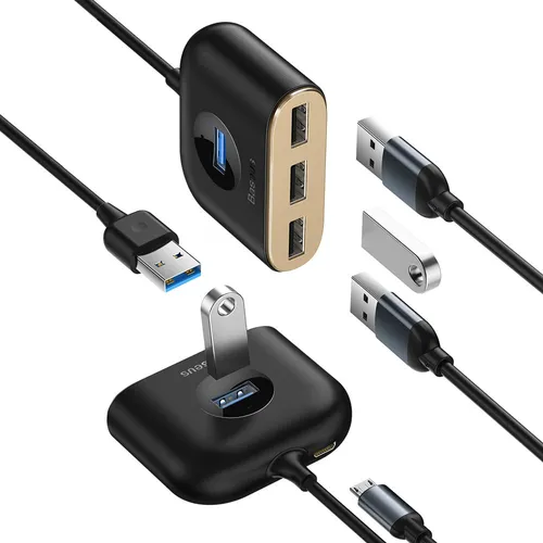 BASEUS Square Round 4 In 1 USB Hub Adapter CAHUB-AY01