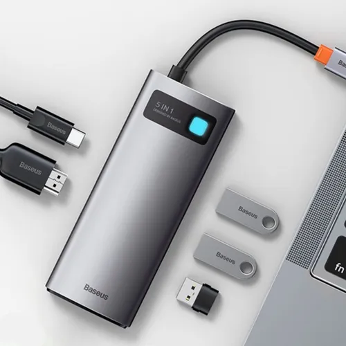Baseus Star Joy Series 5 Port USB3.0 x 3 + HDMI x 1 + PD 100W x 1 USB-C Hub Adapter