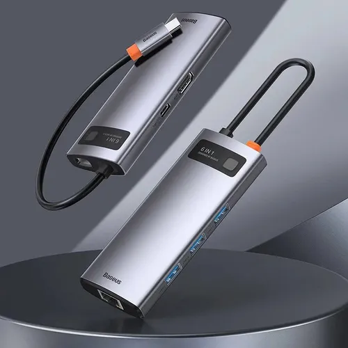 Baseus StarJoy Series 6-in-1 Multifunctional Type-C to USB 3.0*3 / HDMI*1 / RJ45 Network 1000MBPS*1 / Type C PD*1 Hub Docking Station