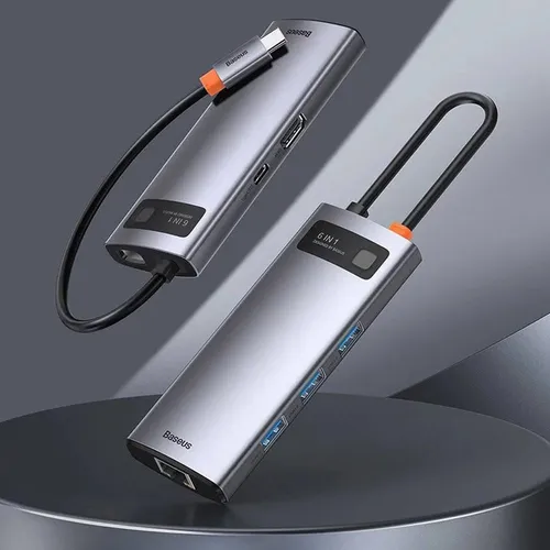 Baseus StarJoy Series 6-in-1 Multifunctional Type-C to USB 3.0*3 / HDMI*1 / RJ45 Network 1000MBPS*1 / Type C PD*1 Hub Docking Station